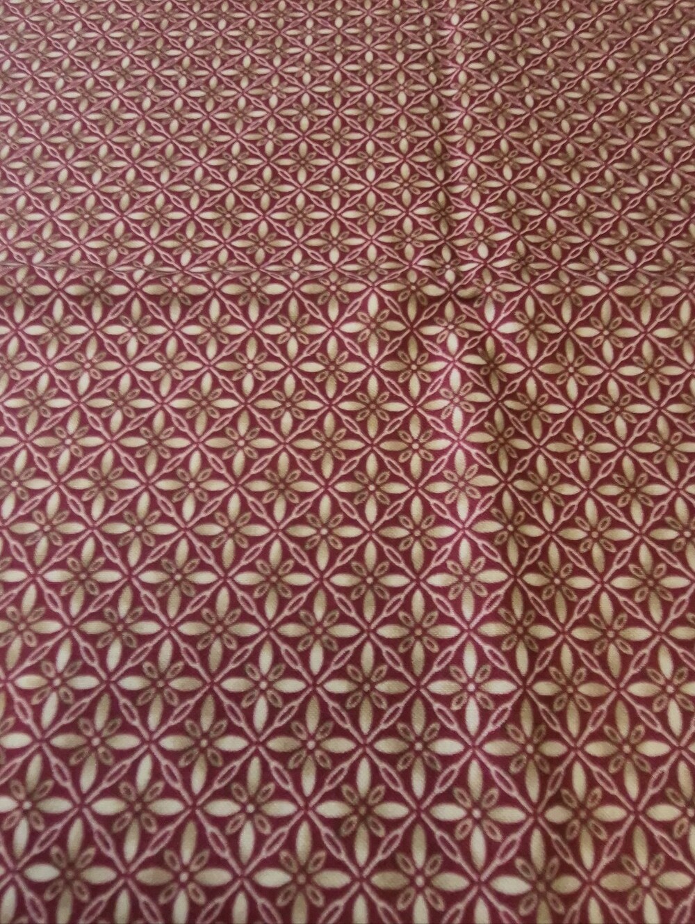 Paisley by Maywood Studio #7857 – Red Tan Geometric Print Fabric – 10.5x43"